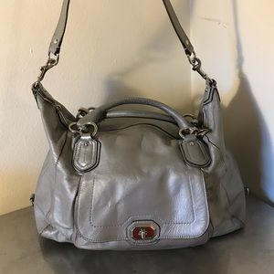Coach Campbell Turnlock Purse - Silver